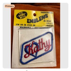 Emblems Patch 'The Show Offs' vintage 70s name Kathy